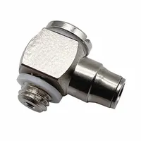 LEGRIS Push-Fit Adapter Fitting: 3 mm Pipe x 3 mm OD Size, Metric x Push-to-Connect, Brass, Silver (MPN 3218 03 09)