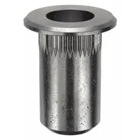 Rivet Nut: #6-32 Thread Size, 1/2 in Overall Lg, 17/64 in Insert Dia, Round, Steel, Steel, 25 PK (MPN ALS4T-632-130)