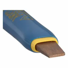 Non-sparking slotted screwdriver made from beryllium copper, with a 5/16 in tip size and long length. Features a cushion grip for user comfort. Suitable for use in environments where spark-free tools are required, such as areas with flammable gases or dusts.