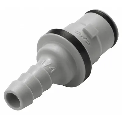 COLDER Quick Connection Coupling: Straight, 1/4 in ID Size, Barbed x Barbed, Polypropylene - Polypropylene Quick-Disconnect Tube Fittings