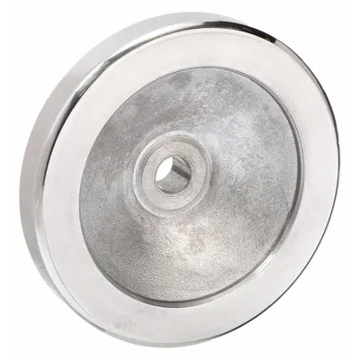 KIPP Solid Hand Wheel, Aluminum, Zinc-Plated, 100 mm Dia, 1/2 in Bore - Solid Hand Wheels