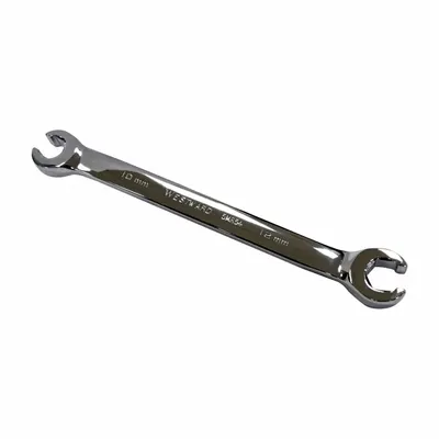 WESTWARD Flare Nut Wrench: Alloy Steel, Polish, 10 mm_12 mm Head Size - Metric, Double End, Standard-Head, 6-Point, Flare Nut Wrenches