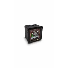 Multi-function digital panel meter with LCD touchscreen, 0.1% accuracy, and display span from 999,999 to 12. Operates on 100 V – 277 V with 2.5 V supply. Includes RS-485 communication and internal removable terminal blocks. Suitable for flow measurement and other industrial process monitoring applications.