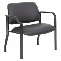 BOSS Frame Chair: Black, Black, 0 Casters/Glides, Arms, 32 in Overall Wd, 32 1/2 in Overall Ht (MPN B9591AM-BK-500)