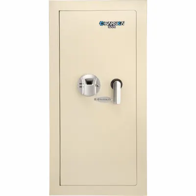 BARSKA Safe: Biometric Lock, 0.82 cu ft Capacity, Steel - Wall-Recessed Security Safes