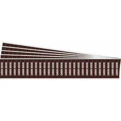 Adhesive pipe markers for identifying carbon dioxide lines. Brown background with white legend text. Each pack contains 5 rolls of 28 markers (140 total), fitting pipes with outside diameter of 3/4 inch and smaller. Markers do not include directional arrows.