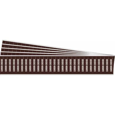 BRADY Pipe Marker: Carbon Dioxide, Brown, White, Fits 3/4 in and Smaller Pipe O.D. - Carbon Dioxide Adhesive Pipe Markers