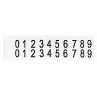 Number Label Set: 5/8 in Character Ht, Indoor/Outdoor, Non-Reflective, Gothic, Black, 0 to 9, 25 PK (MPN 9712-# KIT)