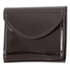 This duty equipment pouch is constructed from black synthetic polymer with a high-gloss finish. It features a hook-and-loop closure for secure storage. Designed for belt or vest attachment, it is suitable for carrying gloves in security, law enforcement, and industrial applications.
