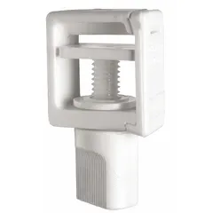 Plastic screw clamp with 1/2-inch clamping diameter and 2-inch overall length. Used in laboratory settings to secure tubing, hoses, or small apparatus. Suitable for light-duty clamping applications.