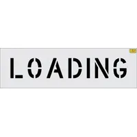 Individual Stencil: Loading, 0.062 in Thick, 6 in Overall Ht, 35 in Overall Wd, Message, Parking Lot (MPN 4061-006)