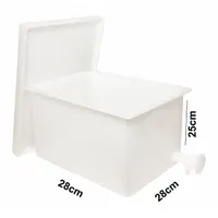 APPROVED VENDOR Tank with Lid and Faucet: Rectangular, HDPE, 19 L, 11 in Overall Lg, Non-Sterile (MPN H34092-0000)