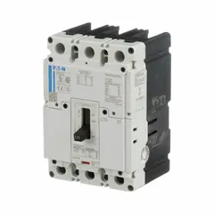 This 40 A molded case circuit breaker from the EATON Power Defense PD Series features a 65kA interrupting rating at 480V AC, fixed instantaneous trip, ABC phase connection, and load side lug terminals. It is suitable for overcurrent protection in industrial power distribution panels, motor control centers, and switchboards.