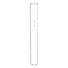 APPROVED VENDOR Test Tube, 24 mL, 18 mm x 150 mm, Colorless, Round Bottom, TT9820-G