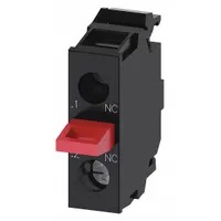 SIEMENS Contact Block: 22 mm Panel Mounting Size, 1NC, Momentary, 3SU1 Series, Screw Terminals (MPN 3SU14002AA101CA0)