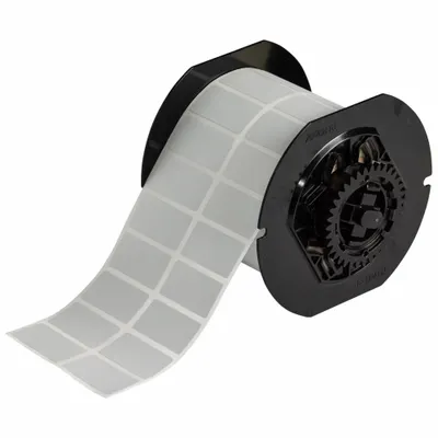 BRADY Pre-Cut Label Stock Roll: 3/4 in x 1 1/2 in, 1 1/2 in x 3/4 in, Metalized Polyester - Brady Precut Label Rolls