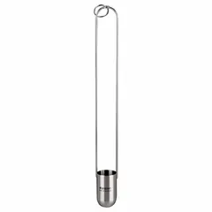 Zahn-style viscosity cup for measuring kinematic viscosity of liquids such as paints, inks, and oils. Provides a portable, manual method for checking fluid consistency in industrial coating, finishing, and quality control applications. Measurement range: 21 to 231 cSt. Manufacturer part number: B3200.