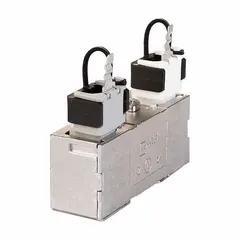 Cable connector with zinc die-cast housing and IDC connection. Supports 360° mounting angle for flexible cable routing in structured cabling systems and telecom enclosures.