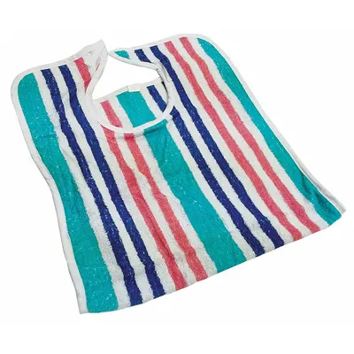 R & R TEXTILE Terry Bib, Blue/Orange/White, Cotton, 18 in L x 34 in W - Furnishings, Appliances and Hospitality