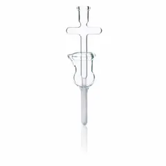 This borosilicate glass tissue grinder is designed for homogenizing soft tissue samples in laboratory settings. The tube has a 1 1/4 in diameter and the pestle is 7 3/4 in long, both made from borosilicate glass for chemical and thermal resistance. Typical applications include cell extraction, protein isolation, and nucleic acid analysis.