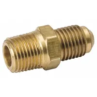 MUELLER Half-Union Connector: 1/4 in Male SAE Right-Hand, 1/4 in Male NPT Right-Hand, Brass (MPN A 04585)