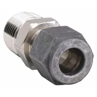 PARKER Compression Fitting Adapter: 1/4 in OD x 1/4 in Pipe Fitting Size, Compression x MNPT (MPN 4-4 FH4BZ-SS)