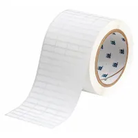 Pre-Cut Label Stock Roll: 1/4 in x 3/4 in, 3 11/32 in x 1/4 in, Polyester, Permanent Adhesive (MPN THT-1-459-10)