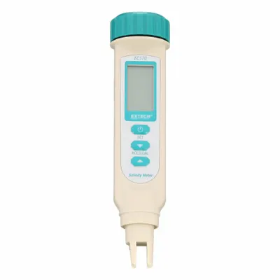EXTECH Salinity Meter: 0 ppt – 70 ppt, ±2% FS Salinity Accuracy, 0°C – 50°C, Auto - Pocket Salinity Meters