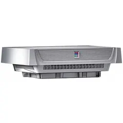 Roof-mounted supply ventilator for forced air intake in industrial enclosures. Operates on 230V AC power. Used to manage internal temperatures and prevent heat buildup in control cabinets, switchgear, and similar equipment enclosures.