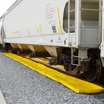 ENPAC Center Track Pan: Center Track Pan, 60 ft x 56 in x 4 in, 698 gal Spill Capacity - Railroad Track Berms