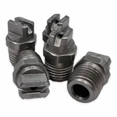 This threaded spray nozzle delivers a fan spray pattern at up to 4000 psi and 20 gpm. It is compatible with pressure ranges of 2500-4999 psi and 5000 to 6000 psi. Sold in a pack of 5. Suitable for industrial cleaning and surface preparation applications.