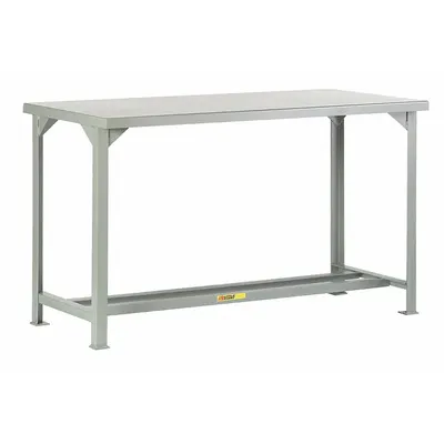 LITTLE GIANT Workbench: Fixed Ht, 84 in x 36 in, Gray, No Additional Components - Steel-Top Workbenches