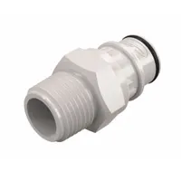 Quick Connection Coupling: Straight, 1/2 in Pipe Size, Quick-Disconnect Coupler x NPT, Polysulfone (MPN HFC24835)