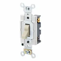 LEVITON Toggle 4-Way, 20 Amp: Toggle Switch, 4-Way, Maintained, Ivory, 120/277V AC, 20 A (MPN 1224-SI)
