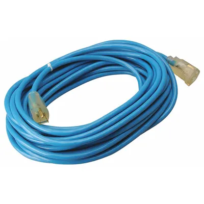 SOUTHWIRE Extension Cord: Outdoor Use, 50 ft Lg, Outlet, 5-15P, 14/3, SJTW, Blue - Outdoor Extension Cords with Single Outlet