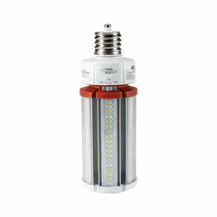 This LED corncob lamp replaces high-intensity discharge (HID) lamps in fixtures with a Mogul Screw (EX39) base. It offers selectable wattage of 27 W, 36 W, or 45 W and a color temperature of 5000K. Suitable for industrial and commercial applications such as warehouses, factories, and parking areas.