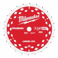 MILWAUKEE Circular Saw Blade: 7 1/4 in Blade Dia., 24 Teeth, 0.06 in Cut Wd, Framing, Carbide, 25 PK (MPN 48-40-1720)