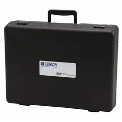 Black storage and transport case designed for BMP41/M410 label printers. Protects equipment during travel and on-site use. Compatible with BMP41 printer series.