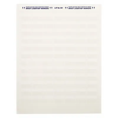 BRADY Wraparound Label: 3/4 in x 1 in, Polyester, White (Matte) - Brady Precut Label Sheets