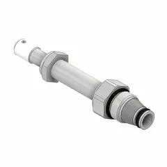 Steel screw-in solenoid cartridge valve with polyurethane seal. Two-position, normally closed, two-way configuration. Overall length 2.47 inches. Used for on/off flow control in industrial hydraulic systems.