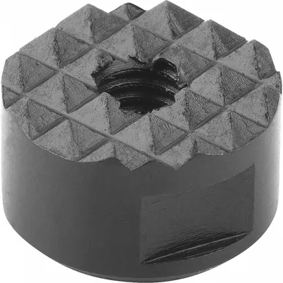 KIPP Through-Hole Insert w/Serrated Face: 16 mm Dia, M6, 10 mm Ht - Through-Hole Tapped Steel Inserts with Serrated Face