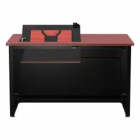 VERSADESK Computer Desk: Metal, Cherry, 0 Drawers, 48 in Overall Wd, 29 in Overall Ht, Black Frame (MPN RSD4830-BC)