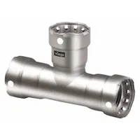 VIEGA MEGAPRESS Crimp Tee Fitting: 2 in Pipe x 2 in Pipe x 3/4 in Pipe Size, FKM (MPN 95165)