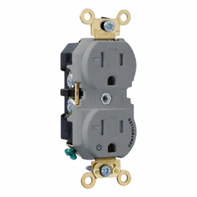 LEVITON Plugs and Receptacles: Duplex, 5-20, Gray, 125V AC, 20 A, 2 Pole / 3 Wire (MPN 5362-1PG) - General Purpose Receptacles