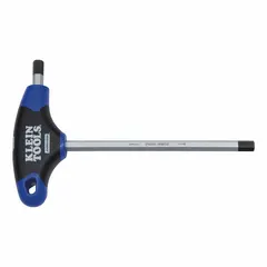 Metric T-shaped hex key with dual tips and a 2 mm tip size. Made of steel with a matte finish. Long arm length of 6 inches. Used for tightening or loosening metric socket-head screws and bolts in confined spaces.
