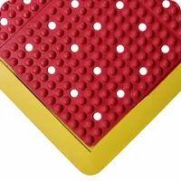 Emergency Shower and Eyewash: 2 ft x 3 ft, 1/2 in Thick, Drainage, Red/Yellow with Yellow Border (MPN 546.12x2x3RDYL)