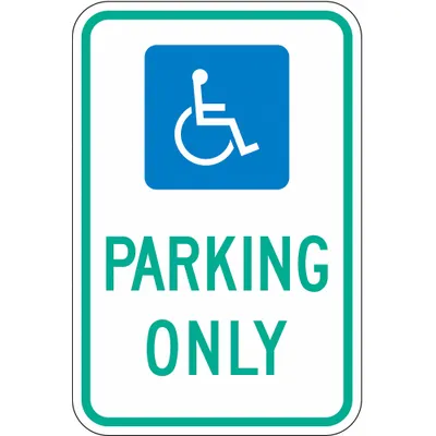 LYLE Handicapped Parking Only Sign (Ohio) 18x12 in Aluminum High - Handicapped Parking Only Signs (Ohio)