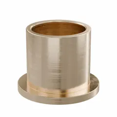 This OILITE flanged sleeve bearing is made from SAE 841 bronze, offering self-lubricating properties for general purpose applications. It features a 25 mm bore, 30 mm outer diameter, and 30 mm length, with an operating temperature range of -35°F to 300°F. Suitable for supporting rotating shafts in industrial machinery, conveyors, and pumps. Sold in a pack of 5.
