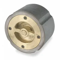 This cast iron wafer disc check valve features an inline valve body and a 2 in pipe size. Designed for installation between flanges, it provides backflow prevention in piping systems. Typical applications include HVAC, water treatment, and industrial process lines where compact, reliable check valve operation is required.