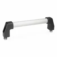 JW WINCO Pull Handle: Threaded Holes, Front-Mount, 11.81 in Mounting Hole Center to Center, Silver (MPN 667-30-300-EL)